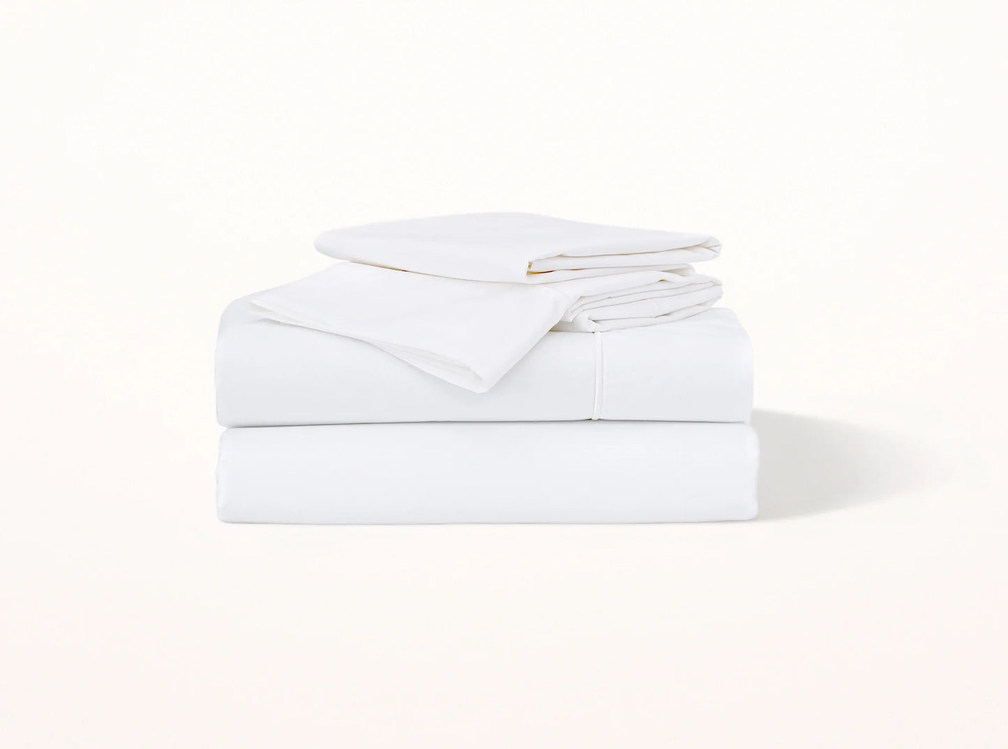 Organic cotton percale embroidered sheet set in white - crisp luxury bedding made in Portugal